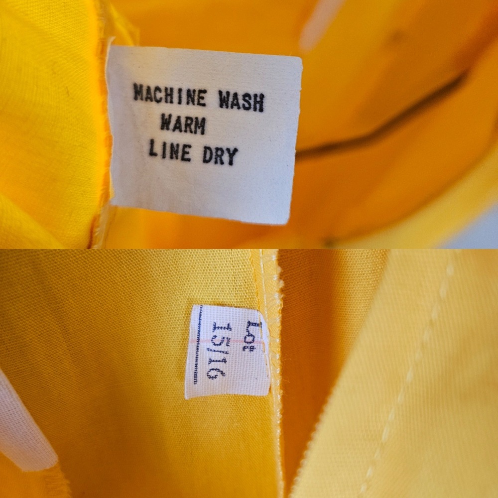 Vintage‎ Wide Leg Halter Jumpsuit Sz XS S Yellow Open Back - Picture 14 of 14